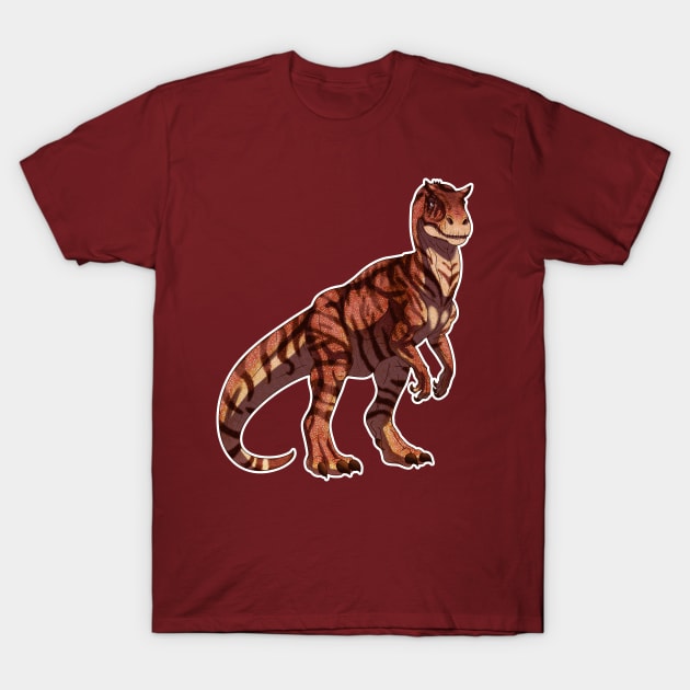 Tiger Allosaurus T-Shirt by SakuraDragon